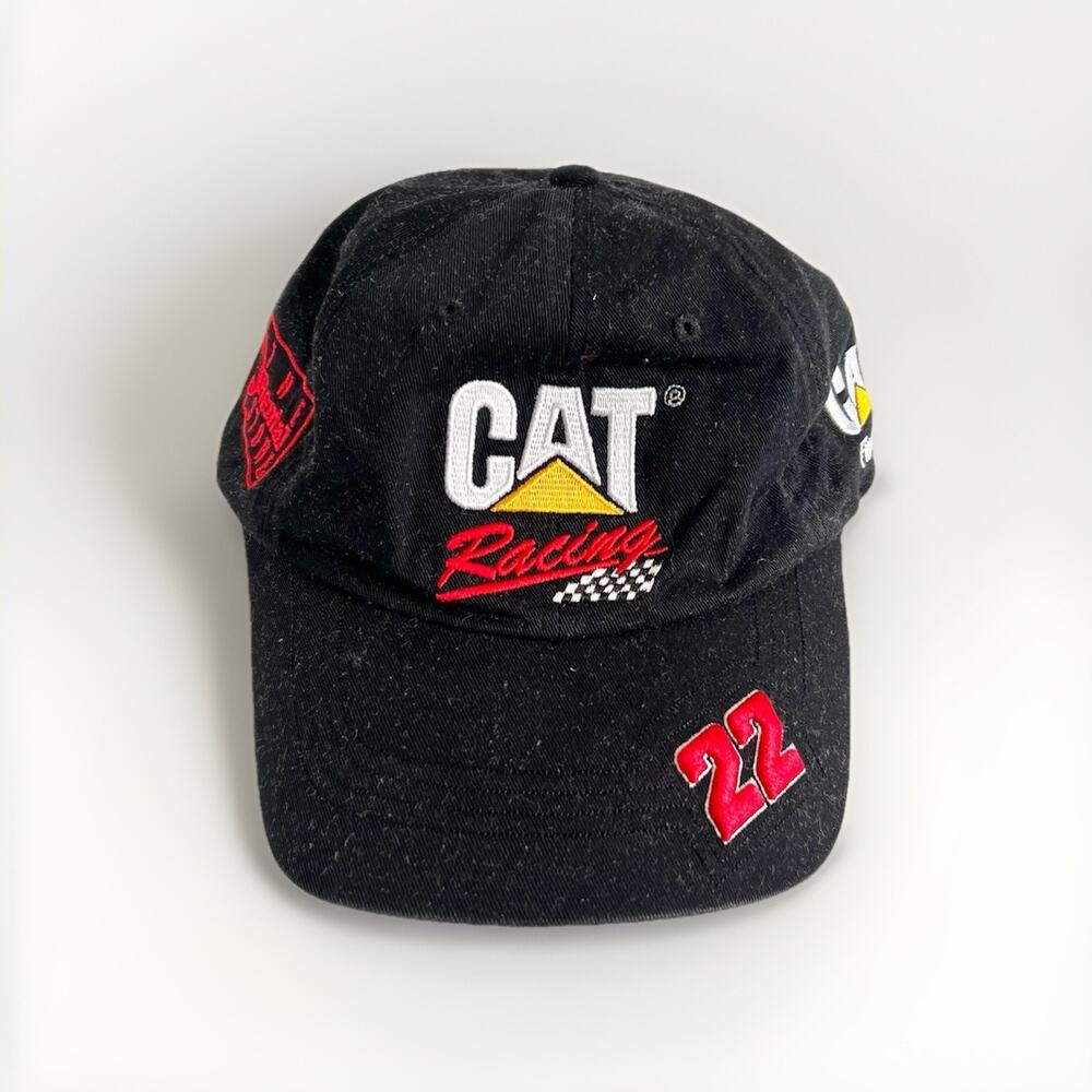 CAT Racing NASCAR #22 Black Hat Bill Davis Racing Snapback Trucker Vintage Y2K